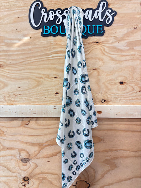 Turquoise Cluster Wild Rag
