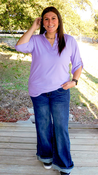 Ribbed 3/4 Sleeve Top