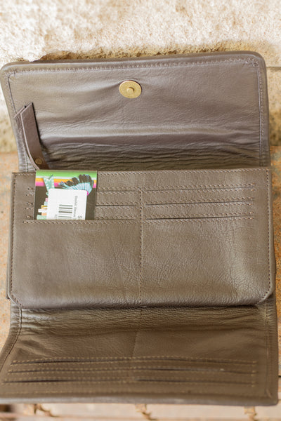 Basket Weave Tooled Leather Wallet