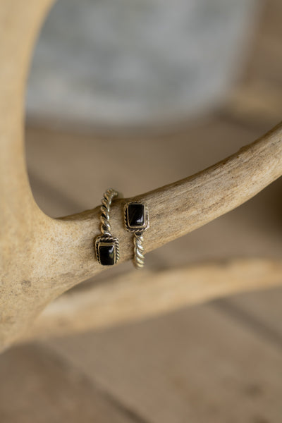 Double Stone Twisted Silver Ring