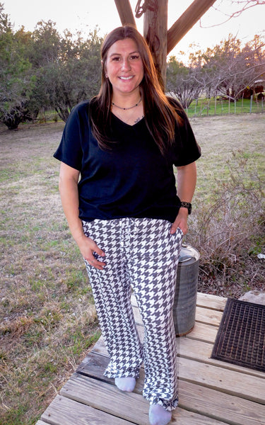 Black Houndstooth Lounge Set