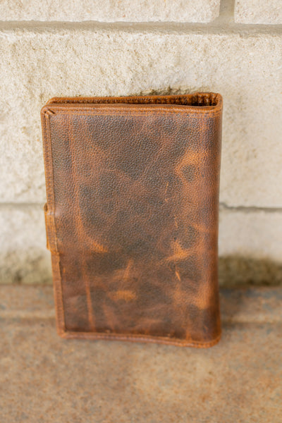 Tan Cowhide & Leather Notes Cover Wallet