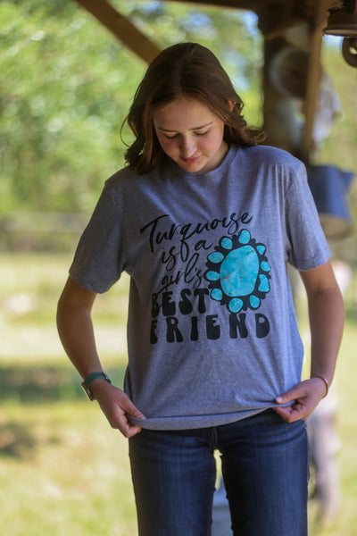 Turquoise Is A Girls Best Friend Tee-Adult