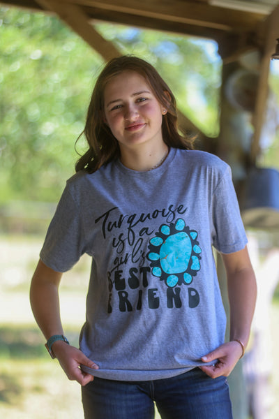 Turquoise Is A Girls Best Friend Tee-Adult