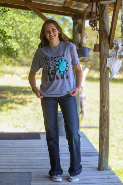 Turquoise Is A Girls Best Friend Tee-Adult