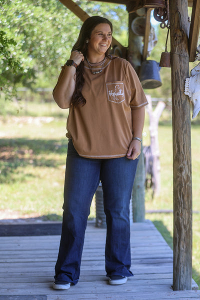 Saddle Howdy Embroidered Pocket Tee