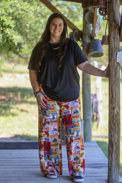 Kickin Rodeo Collage Printed Pants