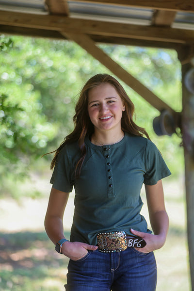 Yoakum Tee-Forest Green