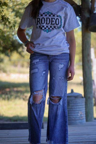 Mid Wash Distressed Mid Rise Wide Leg Frayed Bottom Jeans