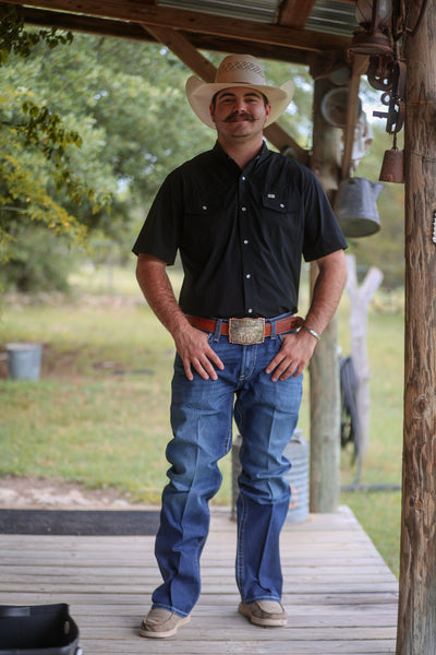 Core-Men's Black SS Snap Shirt