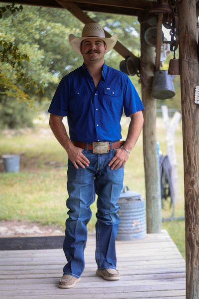 Core-Men's Cobalt Blue SS Snap Shirt