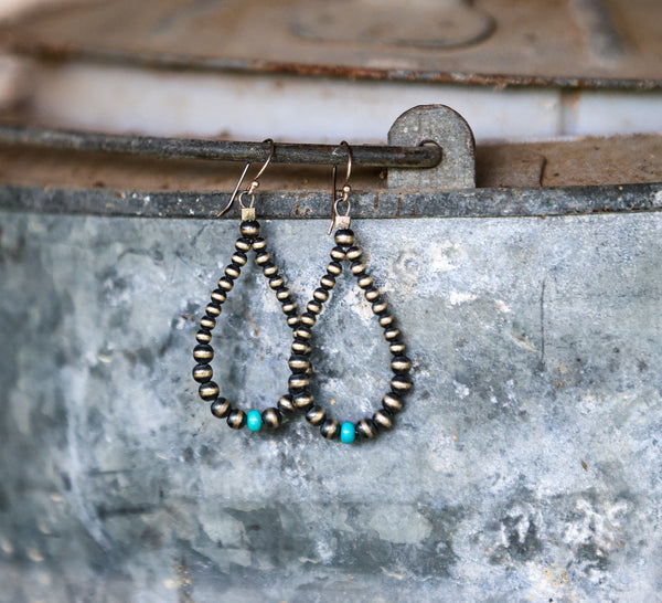 Navajo Hoop with Single Turquoise
