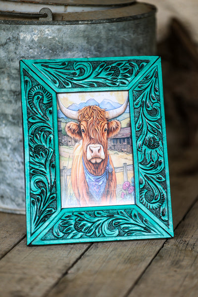 Tooled Leather Picture Frame