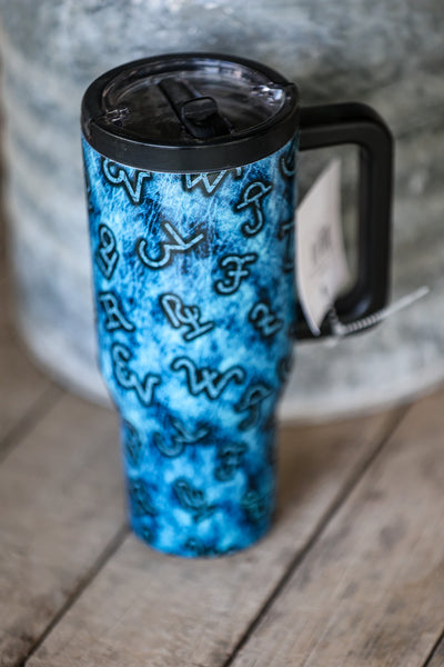 Turquoise Black Branded Tumbler