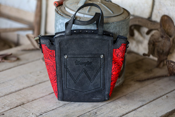 Wrangler Hide Back with Tooled Gusset Sides