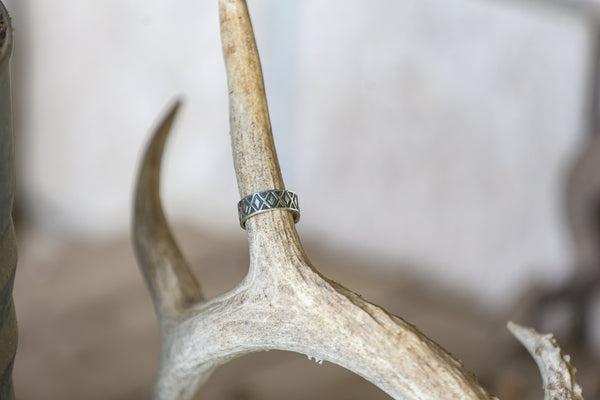 Diamond Oxidized Stacker Ring