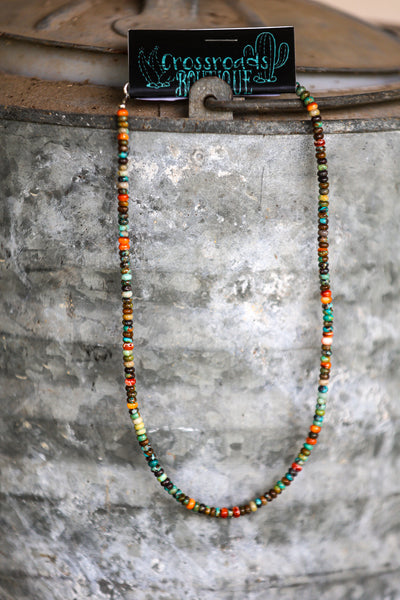 Multi Spiney & Kingman Stone Necklace