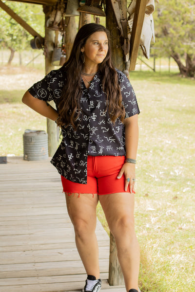 Red Shenandoah Stud Shorts