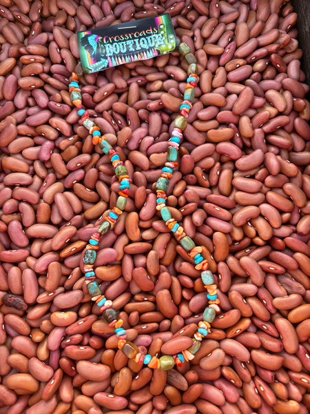 Spiney Turquoise Barel Nugget Necklace