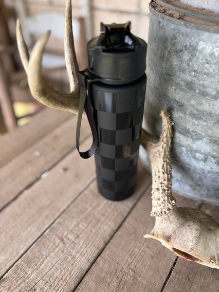 Checkered Water Bottle