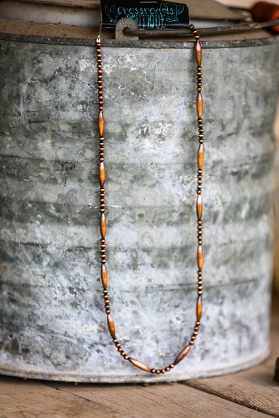 Copper Torpedo & Pearl Necklace